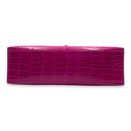 Kelly Pochette Rose Scheherazade in Shiny Alligator Gold hardware CL2509-15601 4