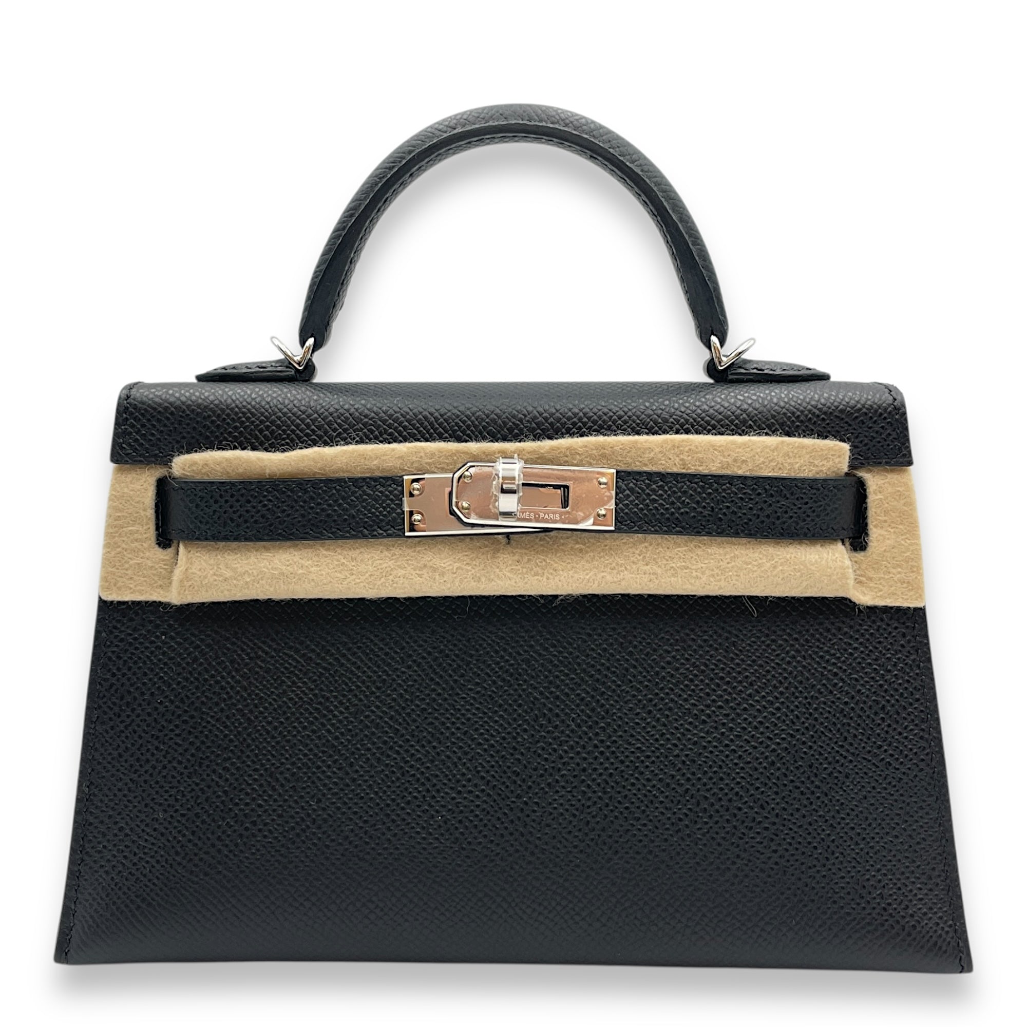 Sellier Kelly 20 Black in Epsom, Palladium hardware