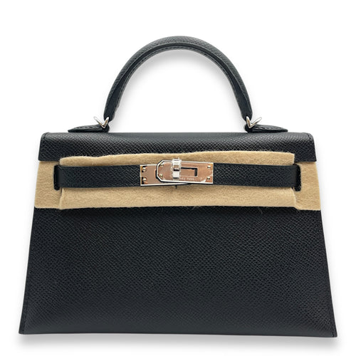 Sellier Kelly 20 Black in Epsom, Palladium hardware