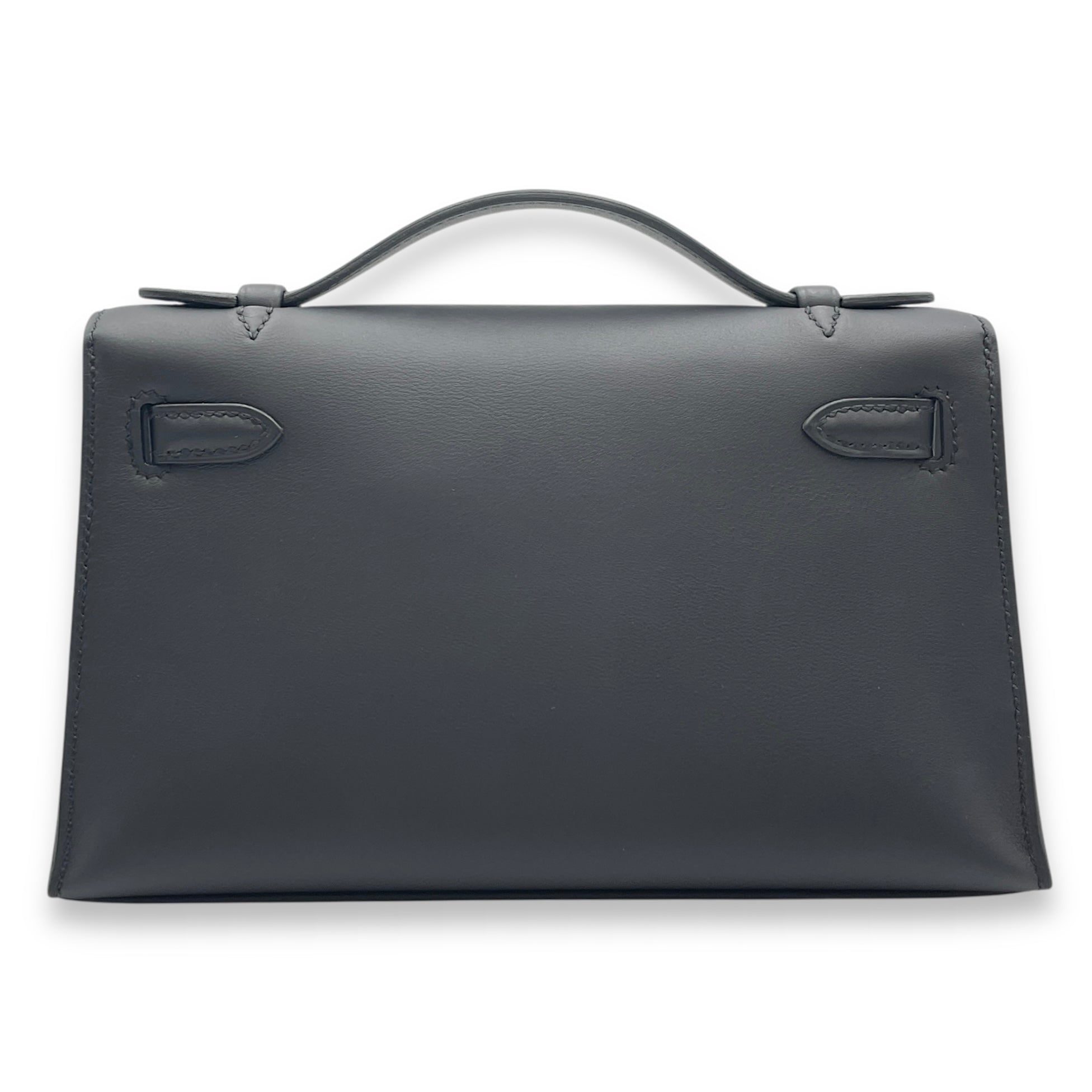 Kelly Pochette Black in Swift, Palladium hardware