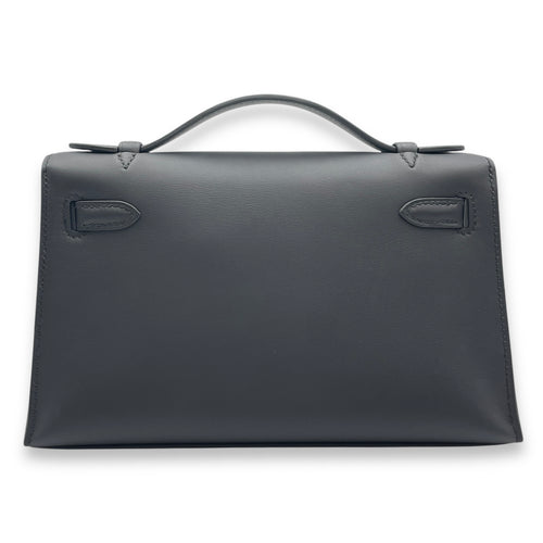 Kelly Pochette Black in Swift, Palladium hardware