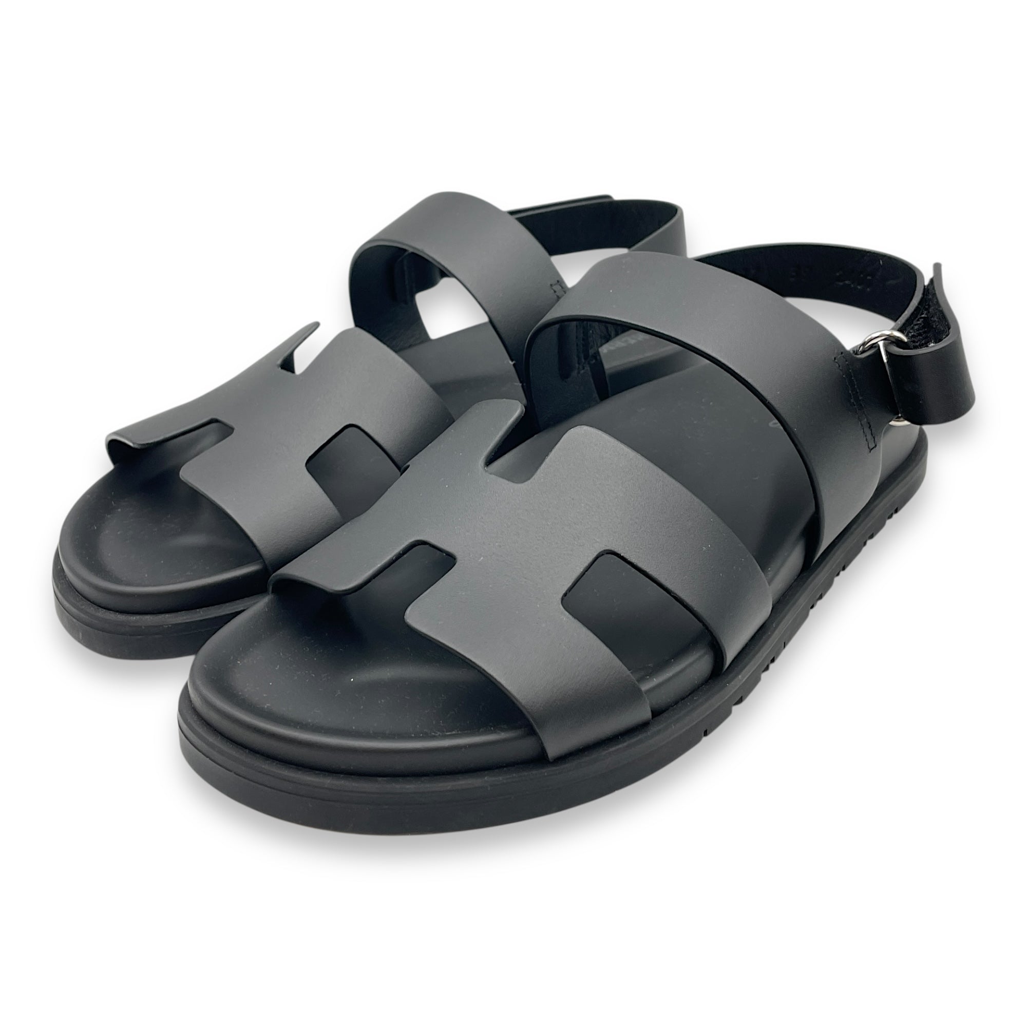 Genius 39 Black Sandal in Calfskin