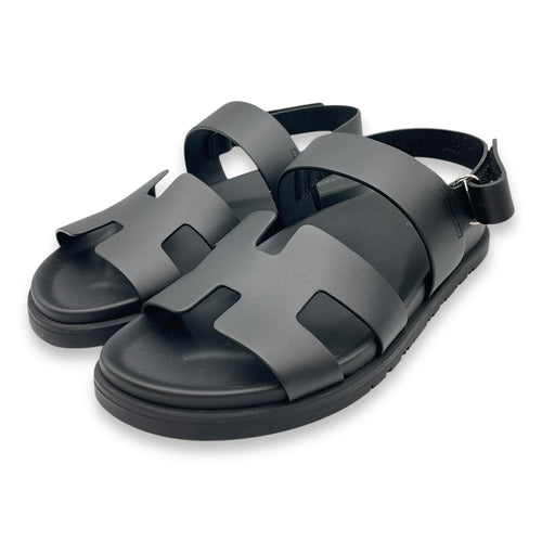 Genius 39 Black Sandal in Calfskin