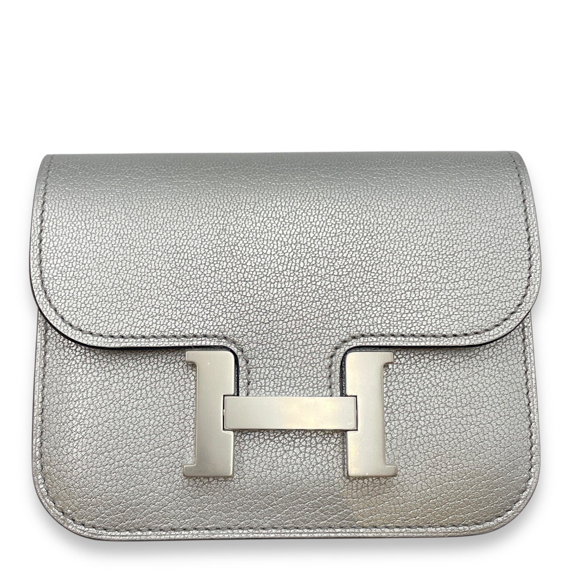 Constance Slim Argent Wallet in Chevre Chamkila, Palladium hardware