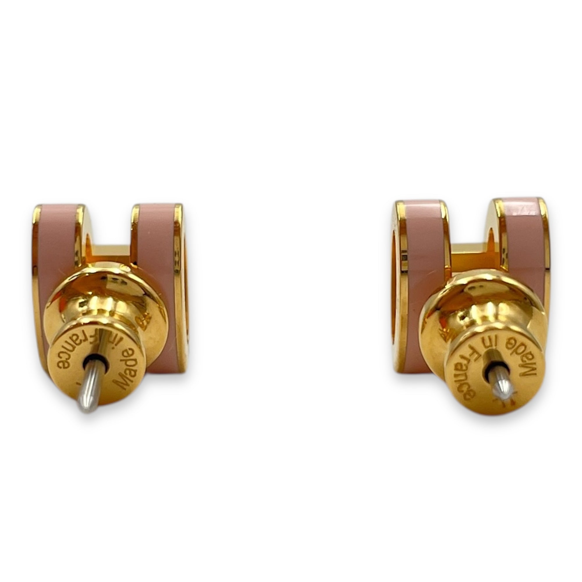 Mini Pop H Rose Dragee Earrings, Gold hardware