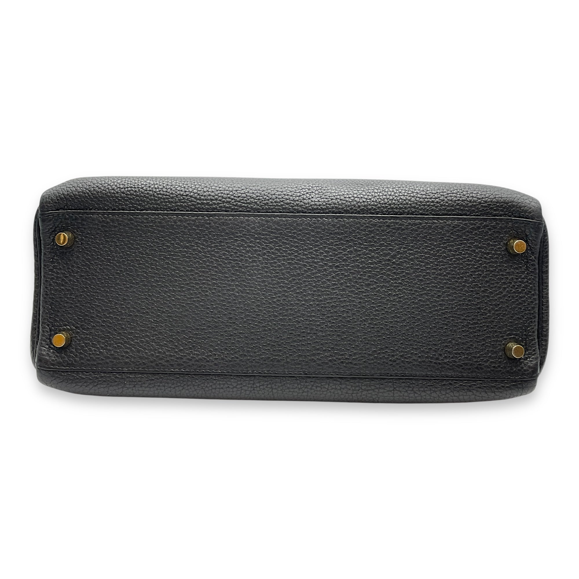 Kelly 32 Black in Togo, Gold hardware