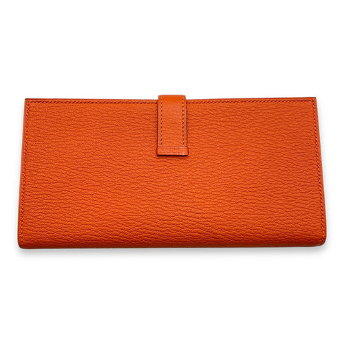 Bearn Orange Wallet in Chevre Mysore, Palladium hardware
