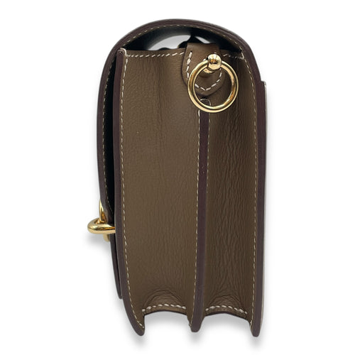 Roulis Mini Etoupe in Evercolor, Permabrass hardware