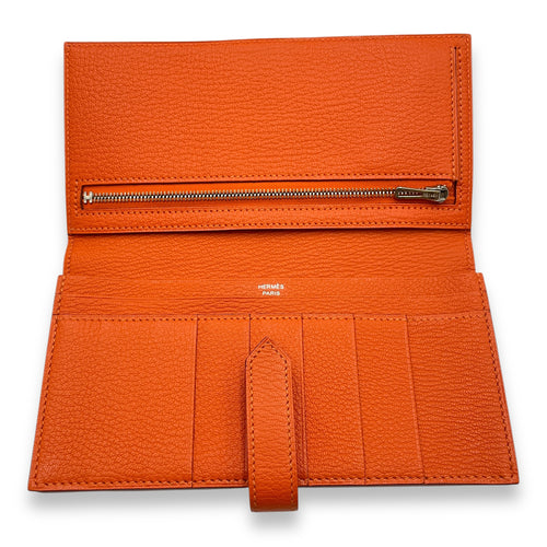 Bearn Orange Wallet in Chevre Mysore, Palladium hardware