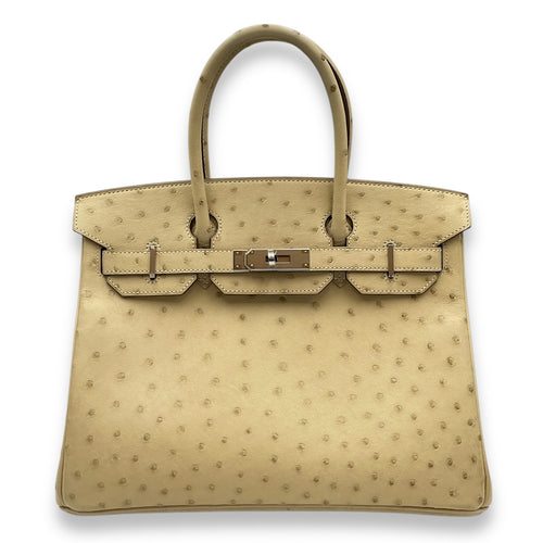 Birkin 30 Parchemin in Ostrich, Palladium hardware