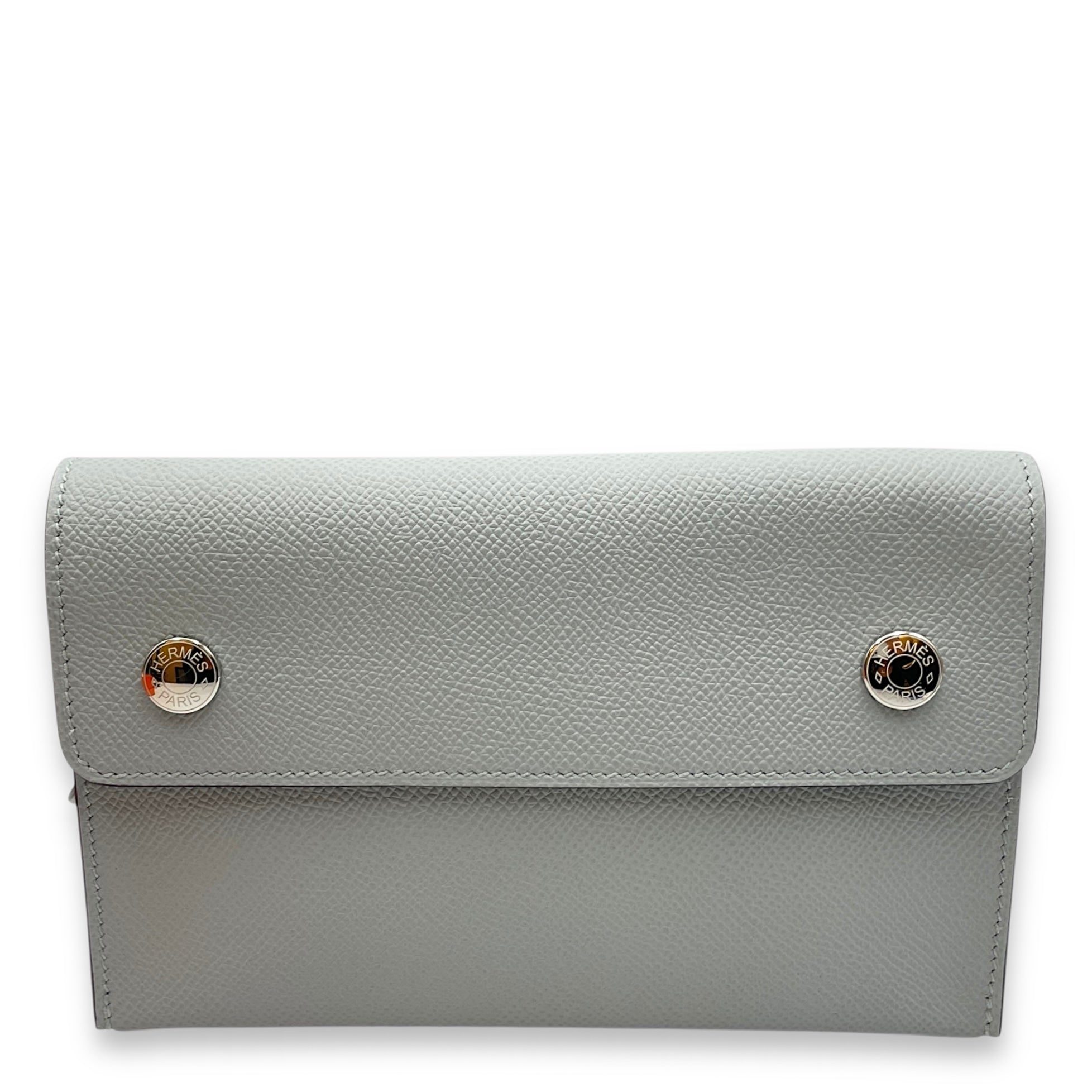 Hermesnap Blue Glacier Wallet in Epsom, Palladium hardware