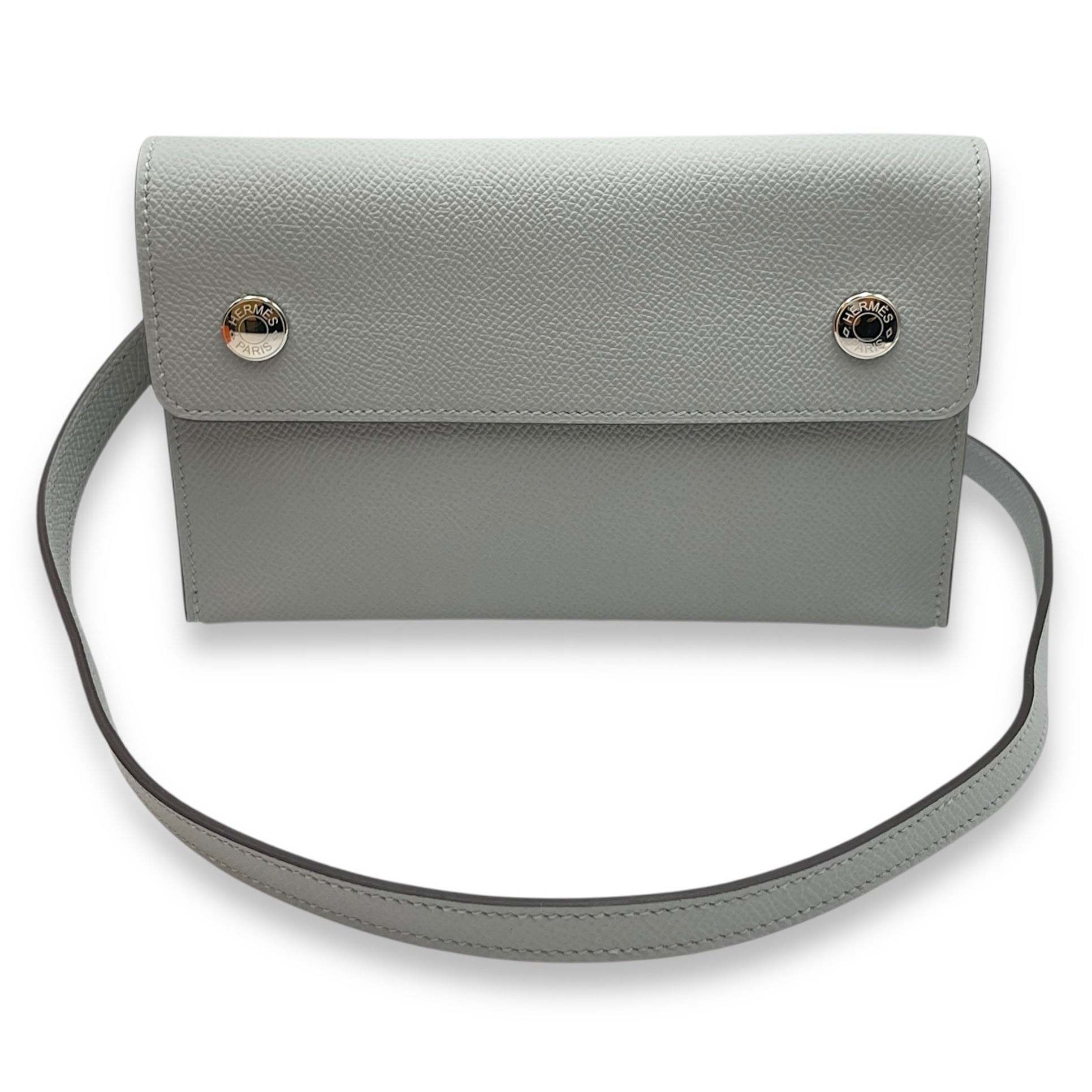 Hermesnap Blue Glacier Wallet in Epsom, Palladium hardware