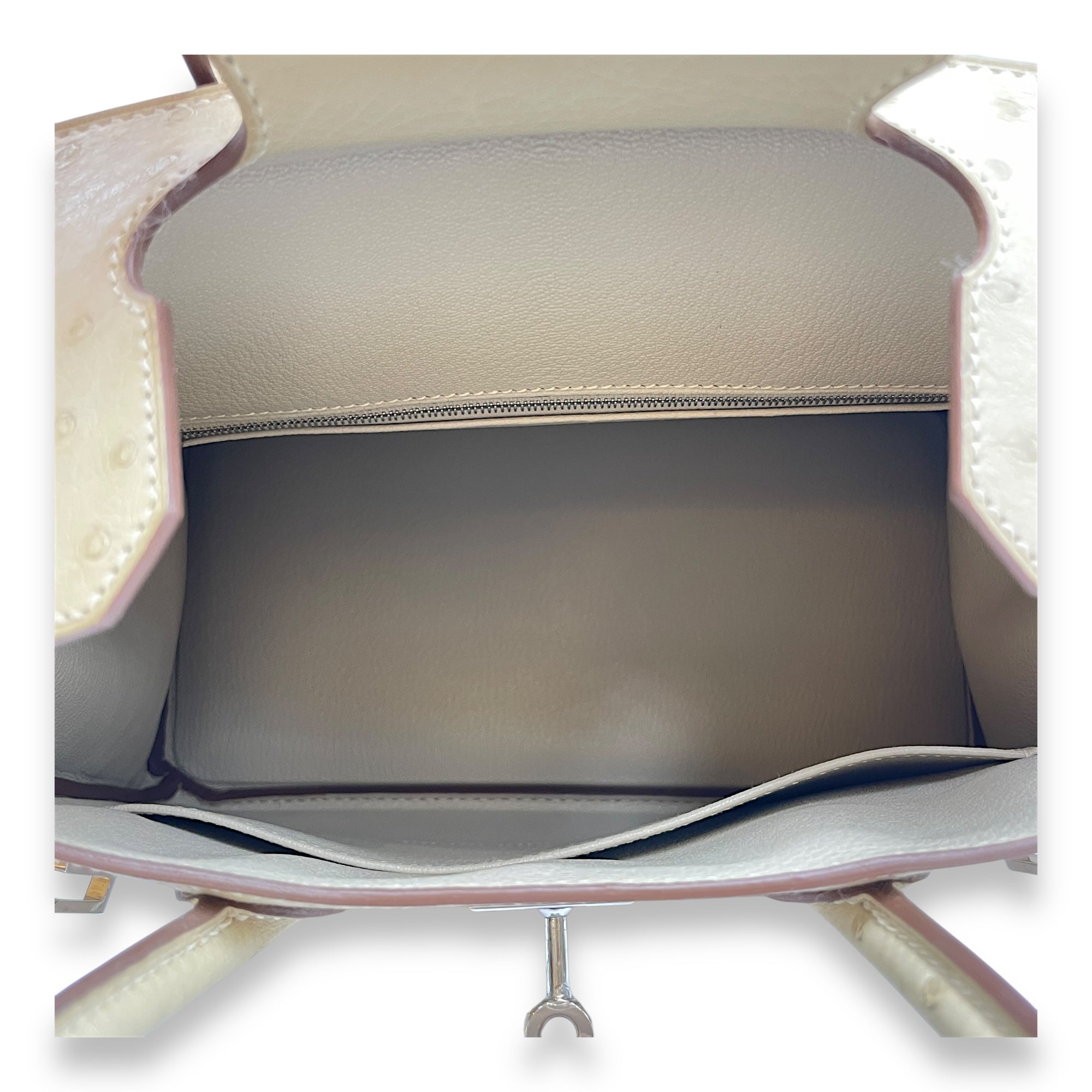 Birkin 30 Parchemin in Ostrich, Palladium hardware