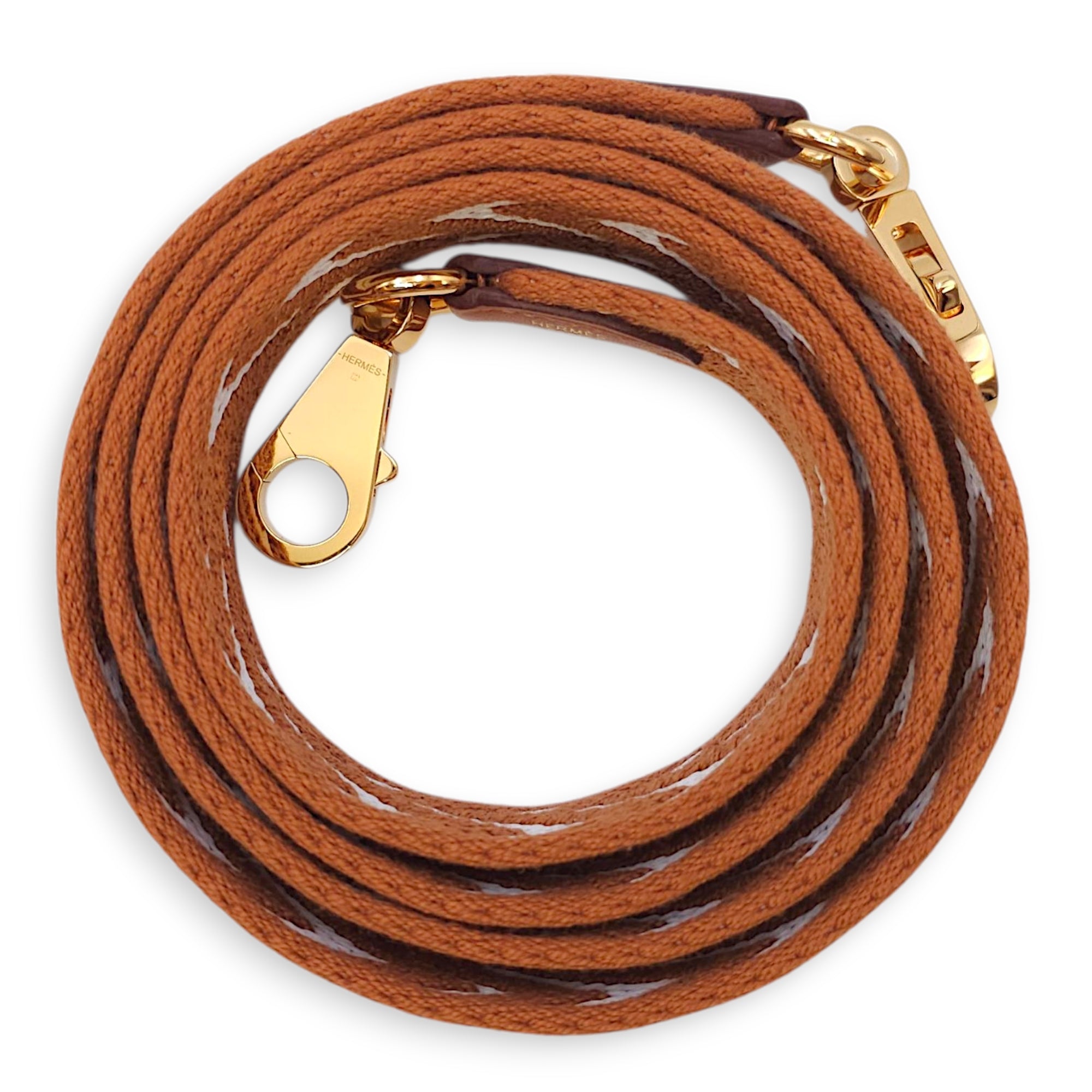 Sangle Cavale 25mm x 105cm Gold Strap in Swift, Gold hardware