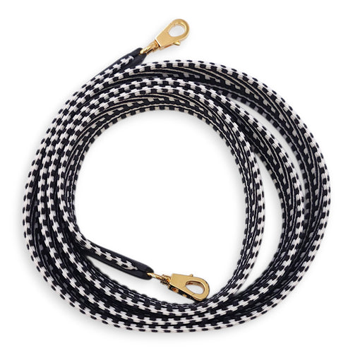 Sangle Cavale 25mm x 105cm Black Strap in Swift, Gold hardware