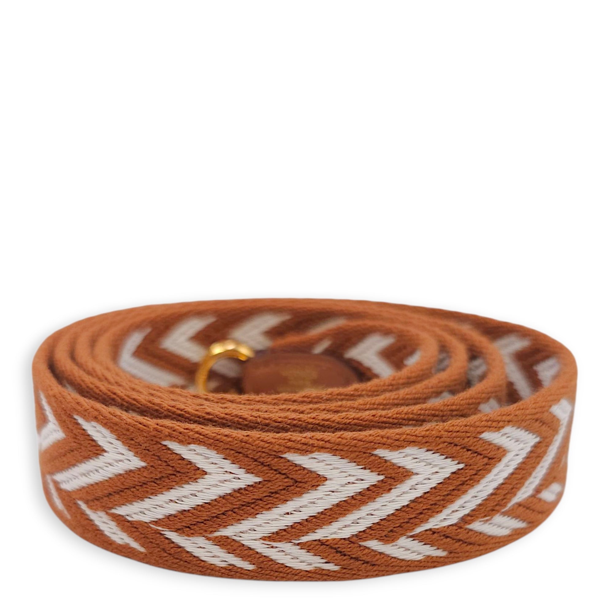 Sangle Cavale 25mm x 105cm Gold Strap in Swift, Gold hardware