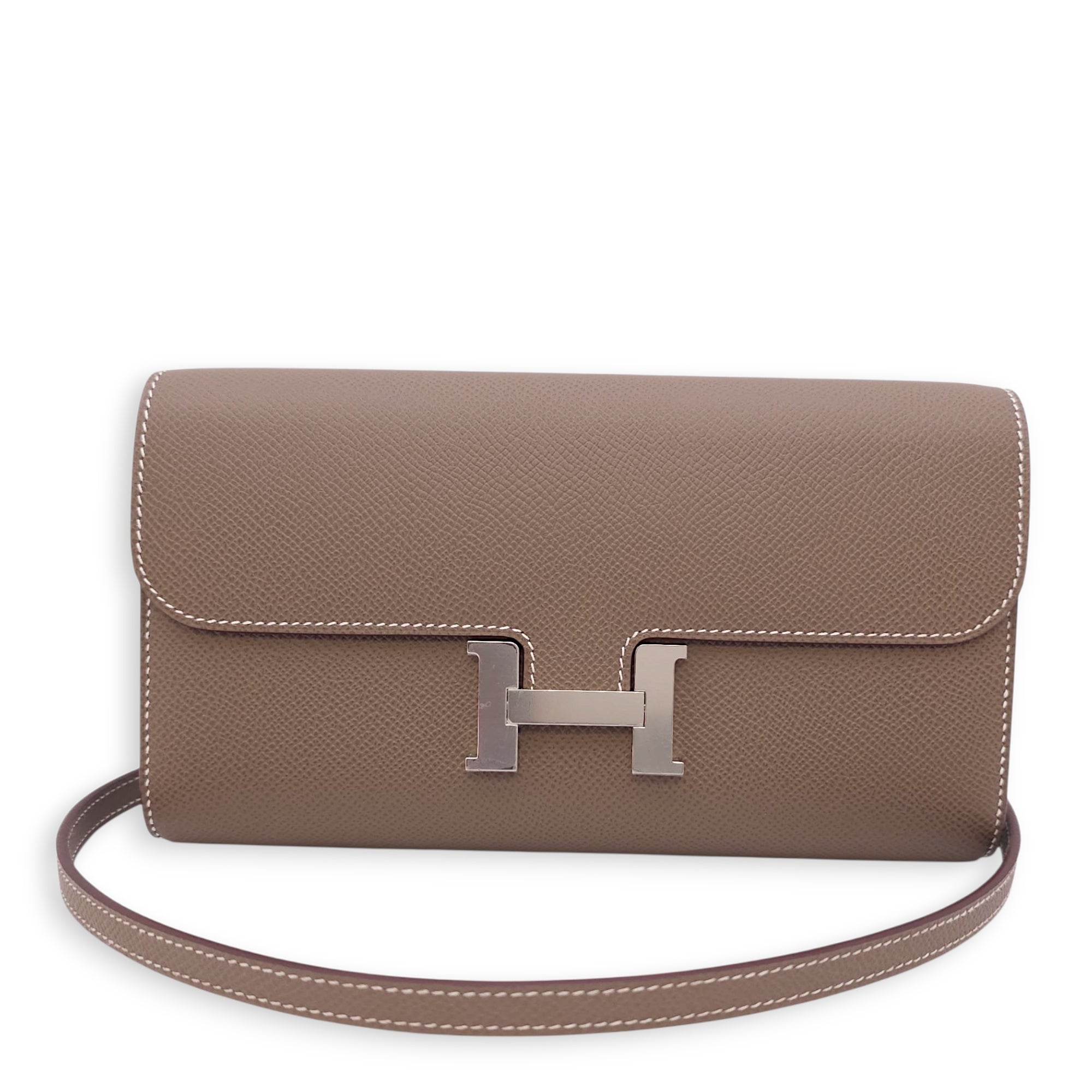 Constance To Go Etoupe Crossbody Bag in Epsom, Palladium hardware