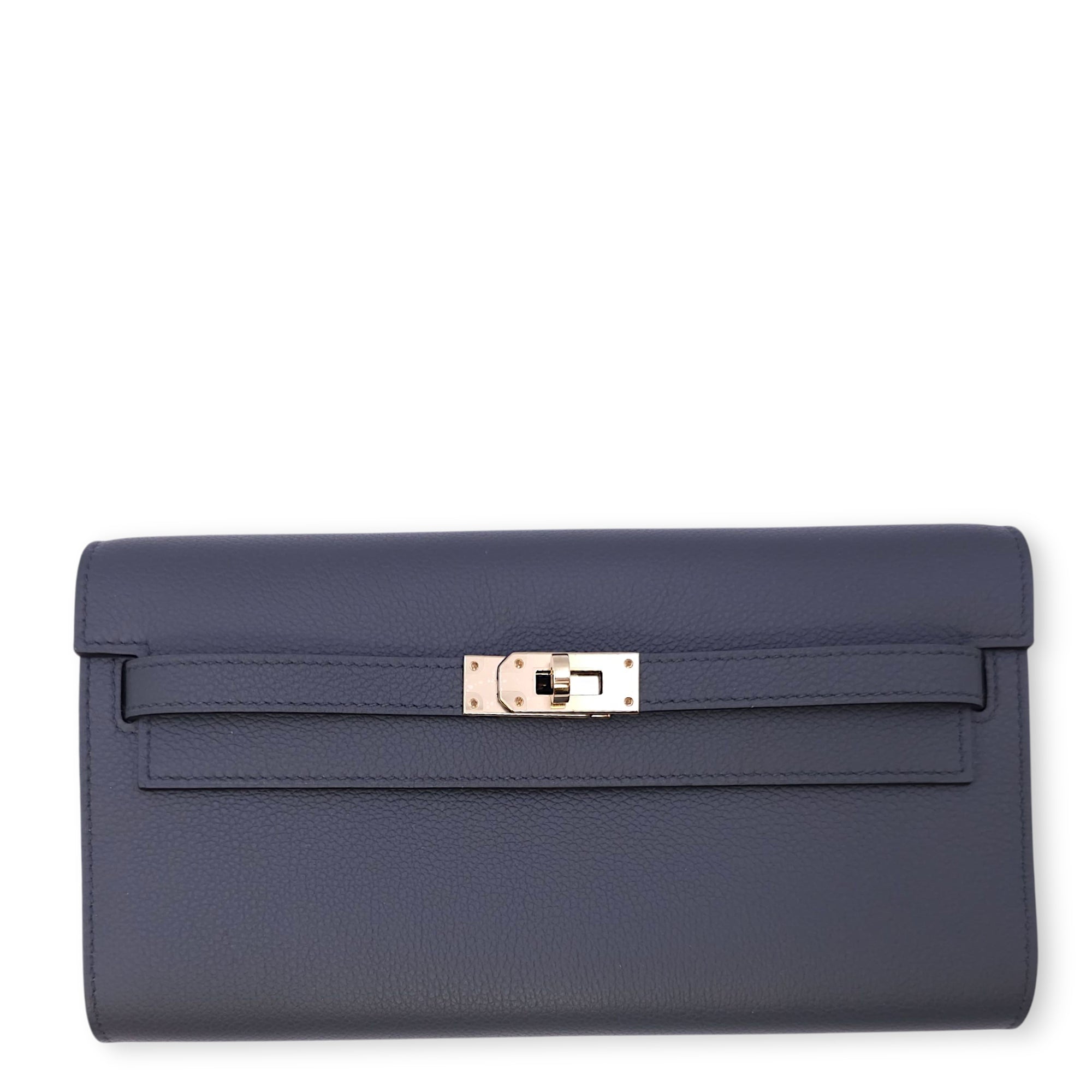 Kelly To Go Gris Misty Crossbody Bag in Evercolor, Permabrass hardware