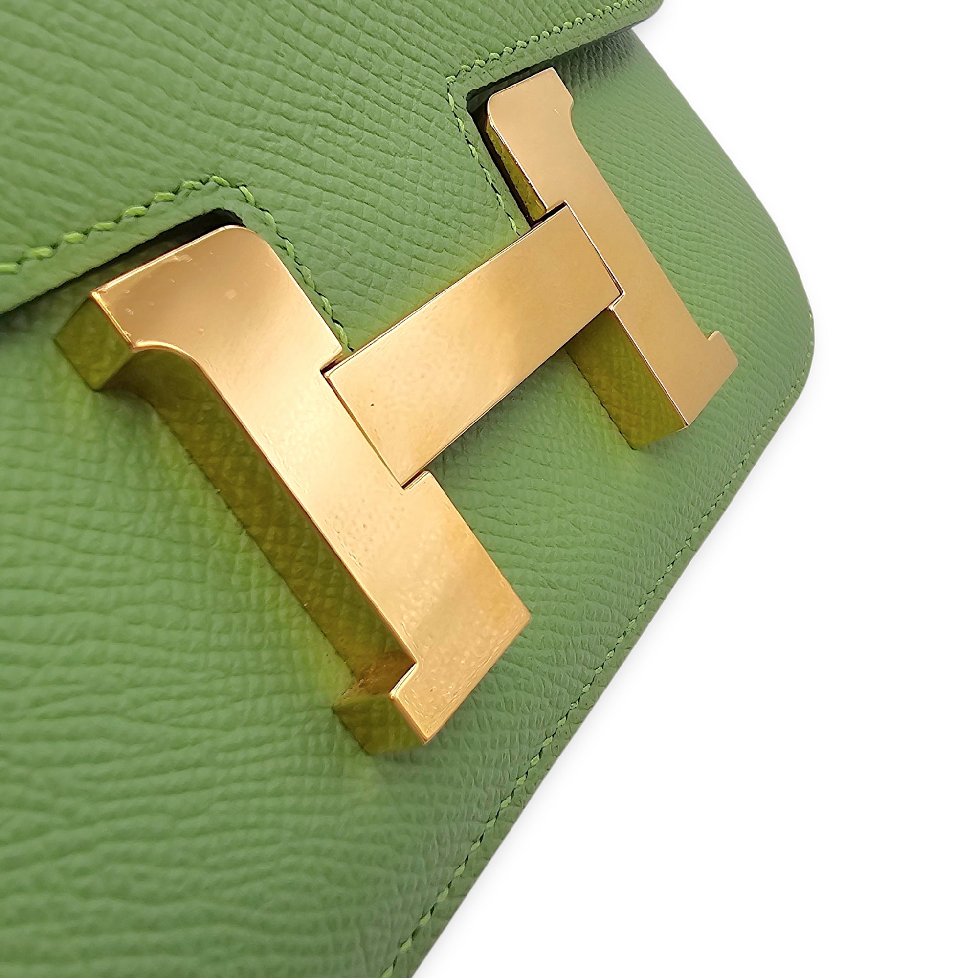 Constance 18 Vert Criquet in Epsom Gold hardware CL2509-15348 6