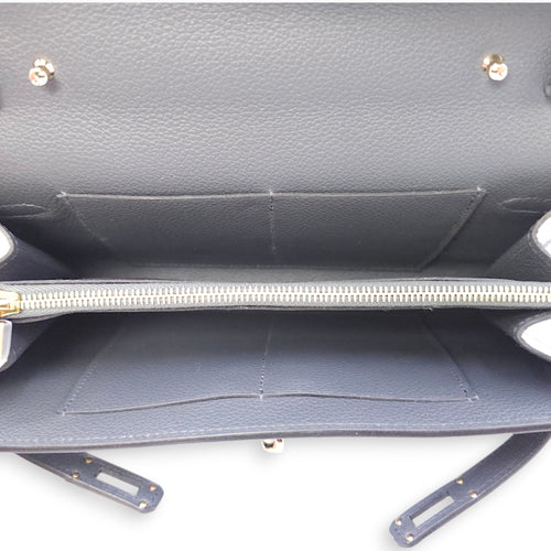 Kelly To Go Gris Misty Crossbody Bag in Evercolor, Permabrass hardware