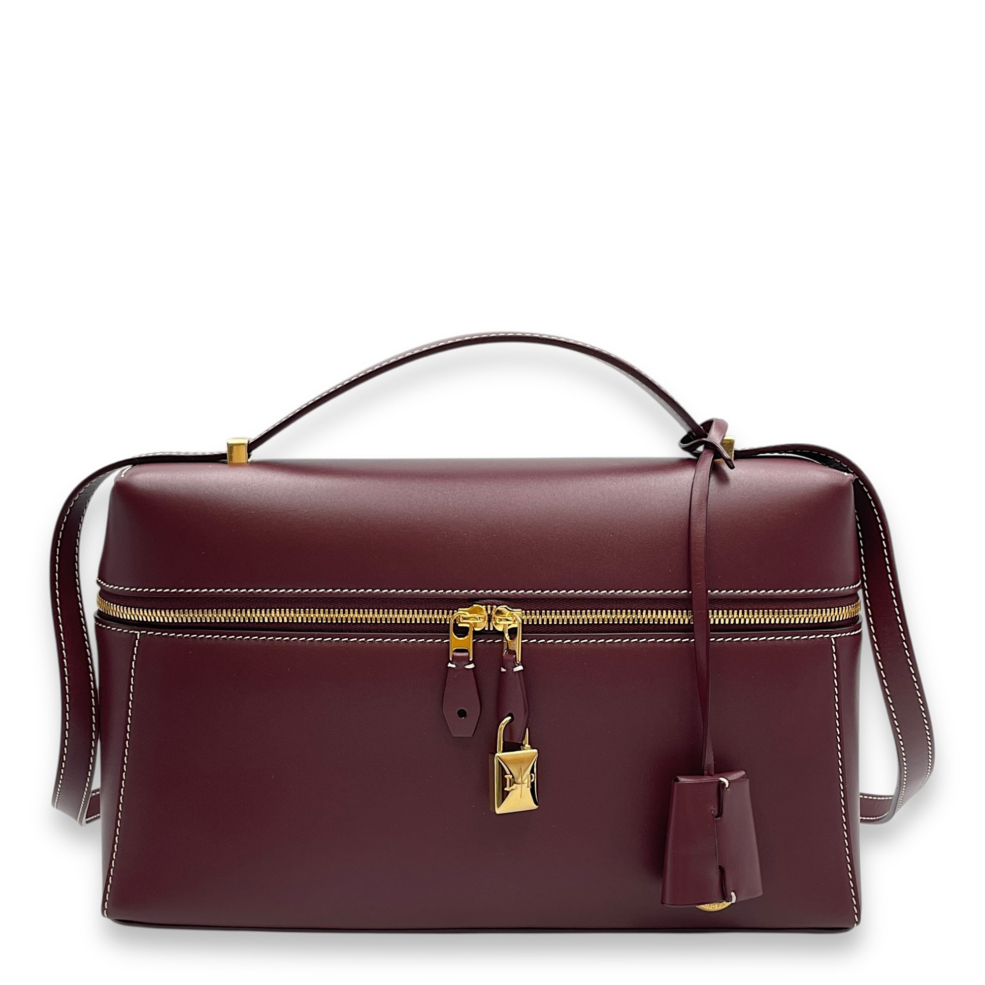 Extra Pocket 27 Saddle Leat Shoulder Bag in Calfskin, Gold hardware
