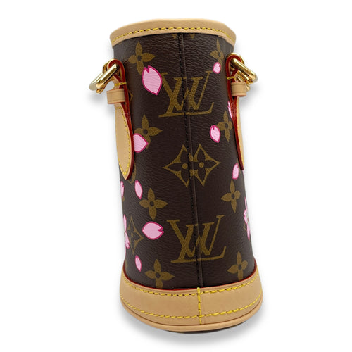 LV x TM Nano Brown Bucket Bag in Canvas, Gold hardware