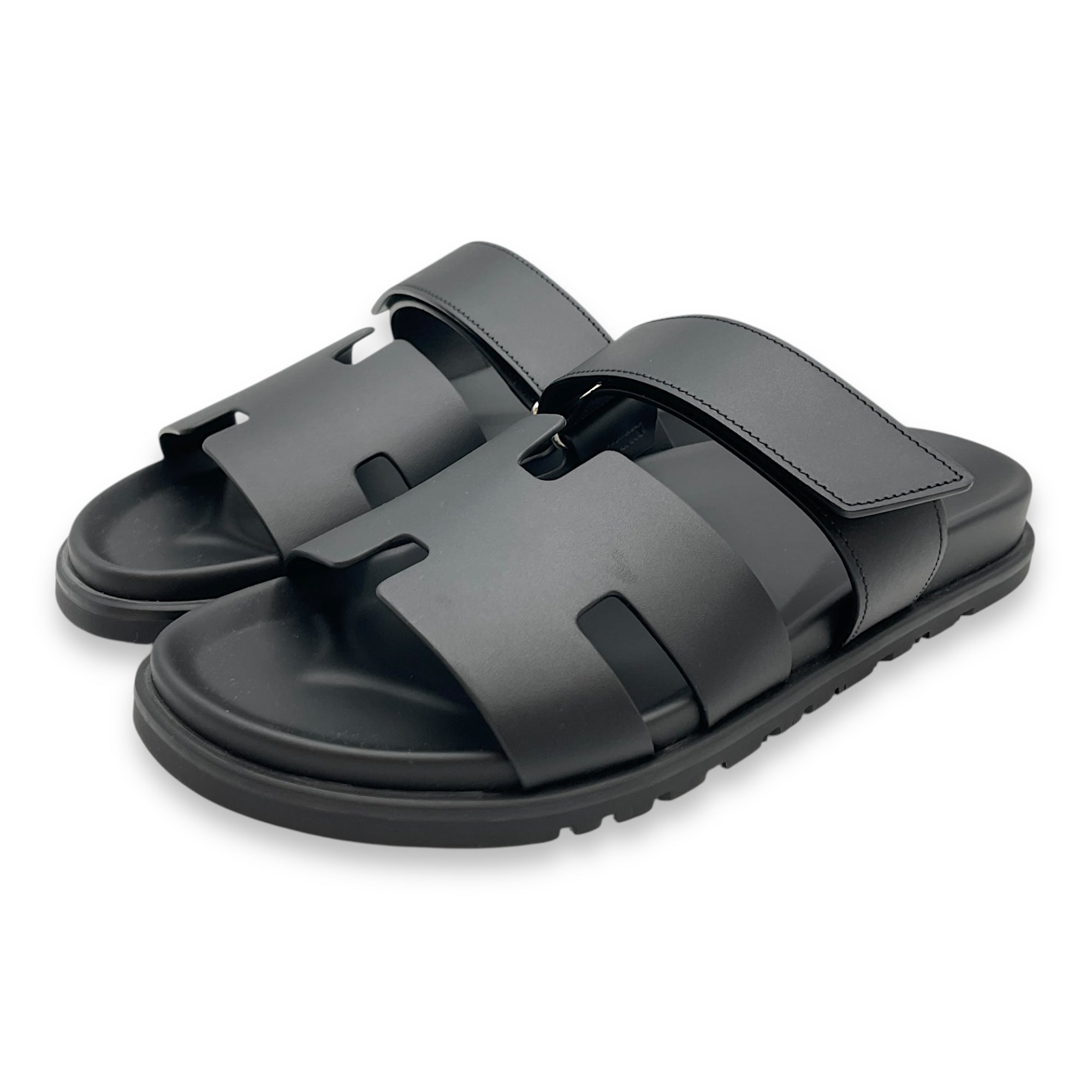 Chypre 42.5 Black Sandal in Calfskin