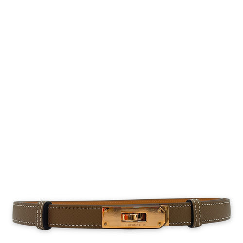 Kelly 18 Etoupe Belt in Epsom, Rose Gold hardware