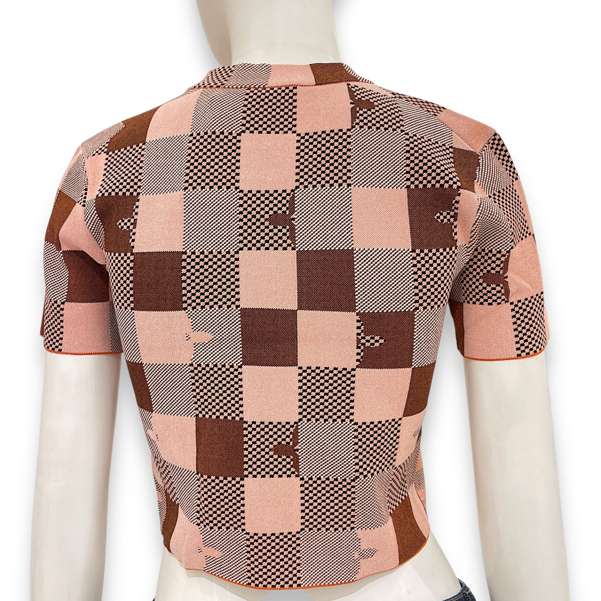 Monogram Knit Top S Brown Ready-to-Wear in Viscose