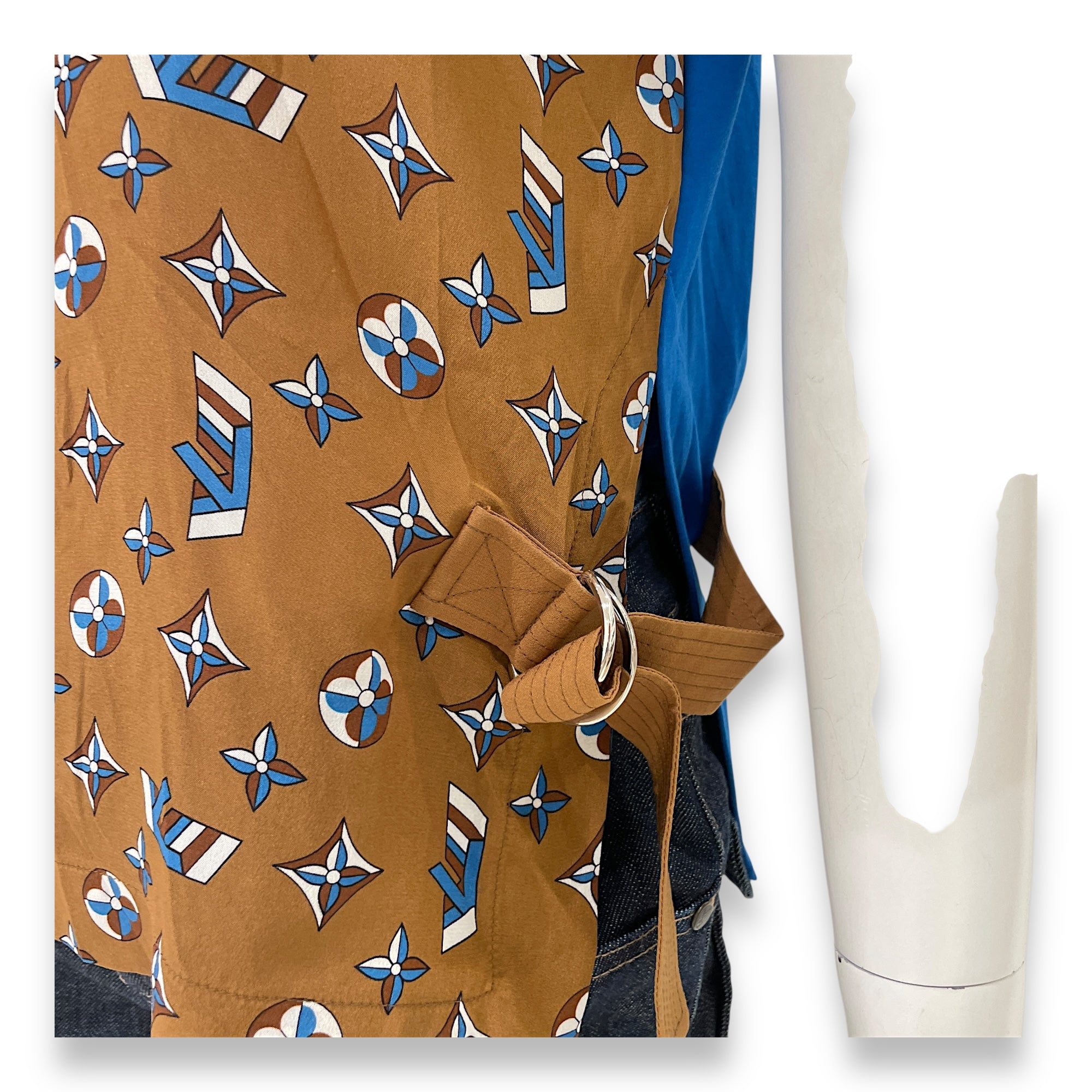 Monogram T Shirt XS Brown/Blue Ready-to-Wear, Silver hardware