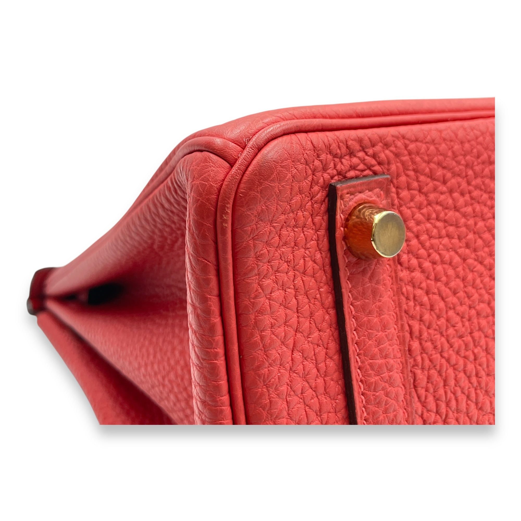 Birkin 25 Rouge Pivoine in Togo, Gold hardware