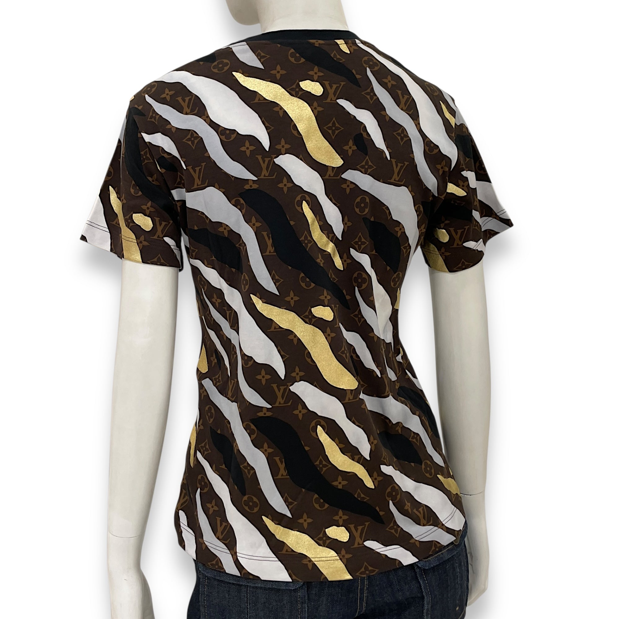 Camo Stripe Monogram T Shirt XS Brown Ready-to-Wear in Cotton