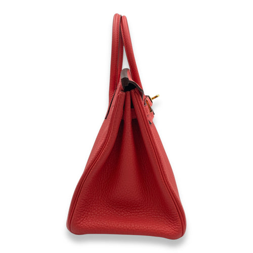 Birkin 25 Rouge Pivoine in Togo, Gold hardware