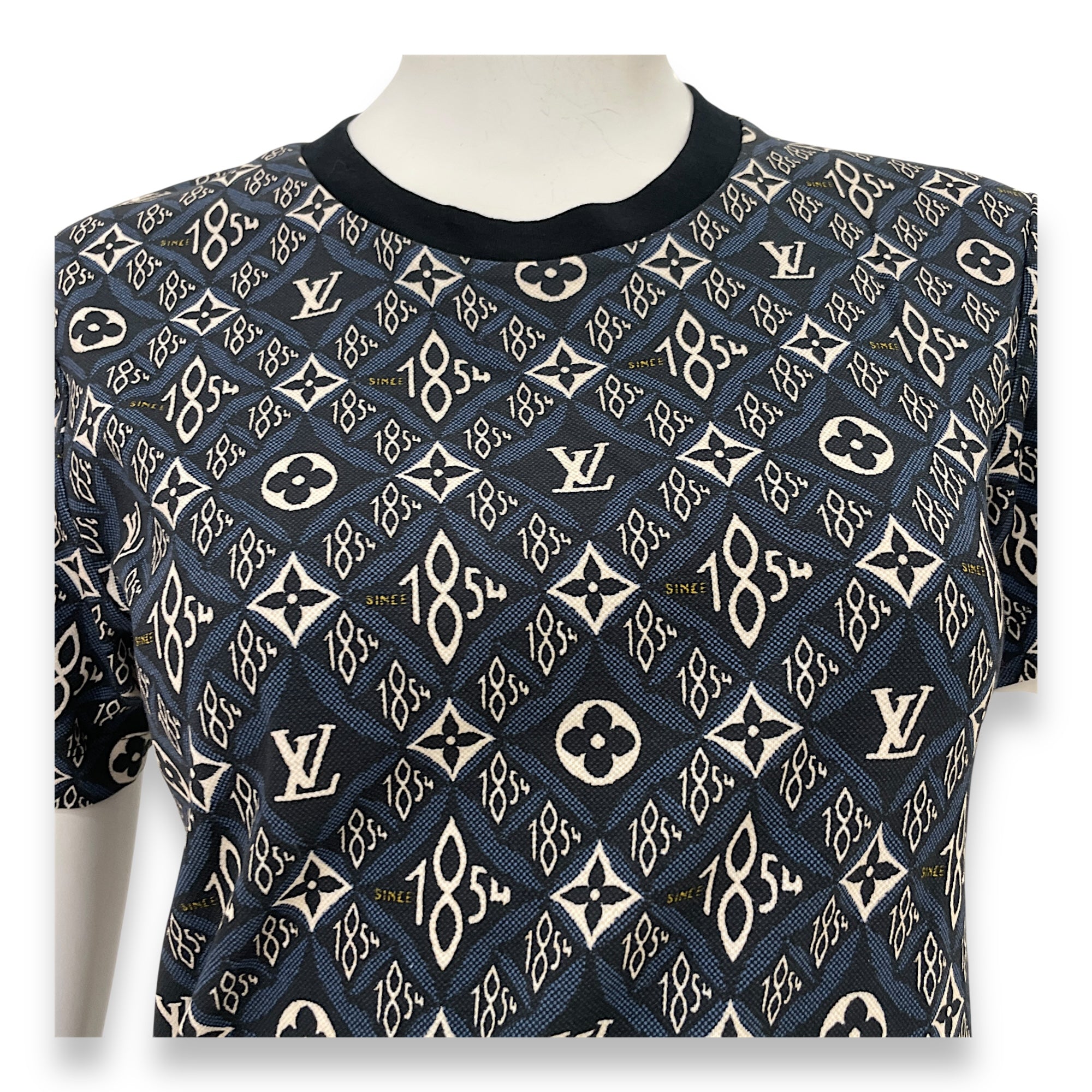 Monogram Printed T Shirt XS Blue Ready-to-Wear in Cotton