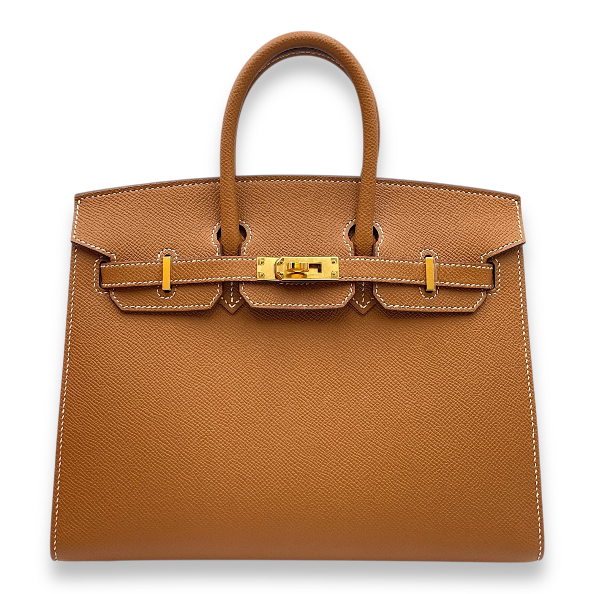 Sellier Birkin 25 Gold in Epsom, Gold hardware