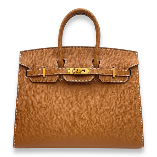 Sellier Birkin 25 Gold in Epsom, Gold hardware