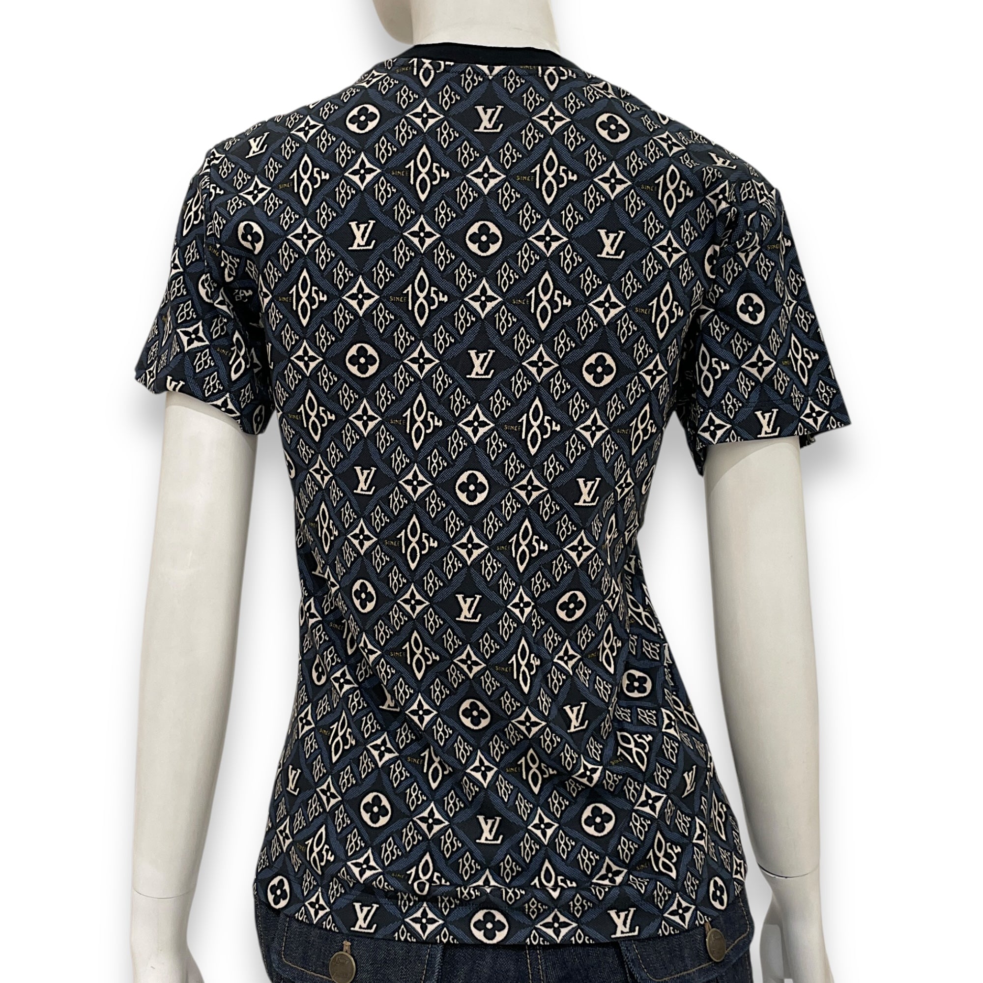 Monogram Printed T Shirt XS Blue Ready-to-Wear in Cotton