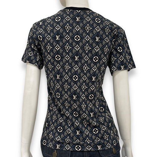 Monogram Printed T Shirt XS Blue Ready-to-Wear in Cotton
