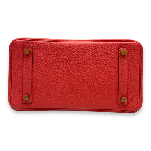 Birkin 25 Rouge Pivoine in Togo, Gold hardware