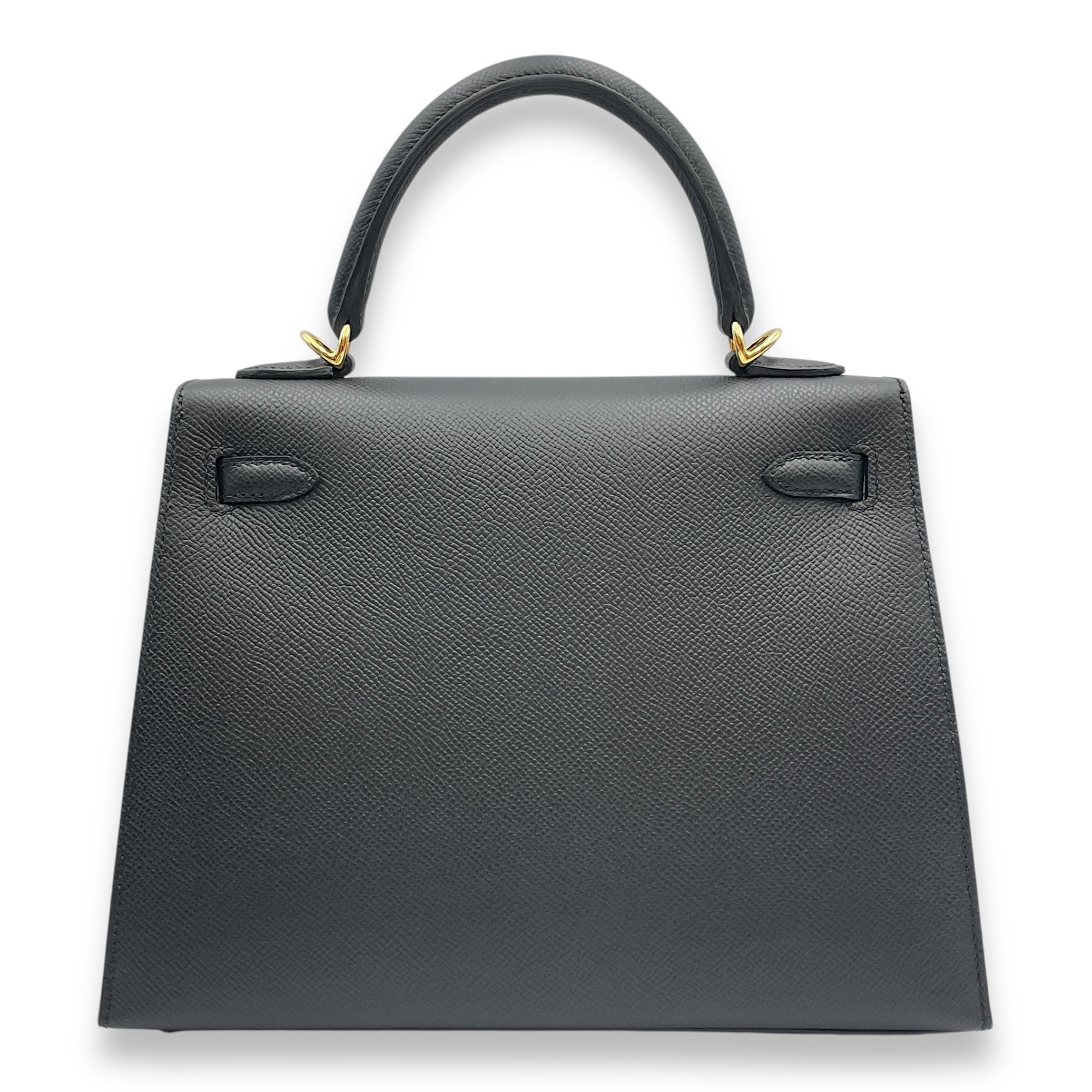 Sellier Kelly 25 Black in Epsom, Gold hardware