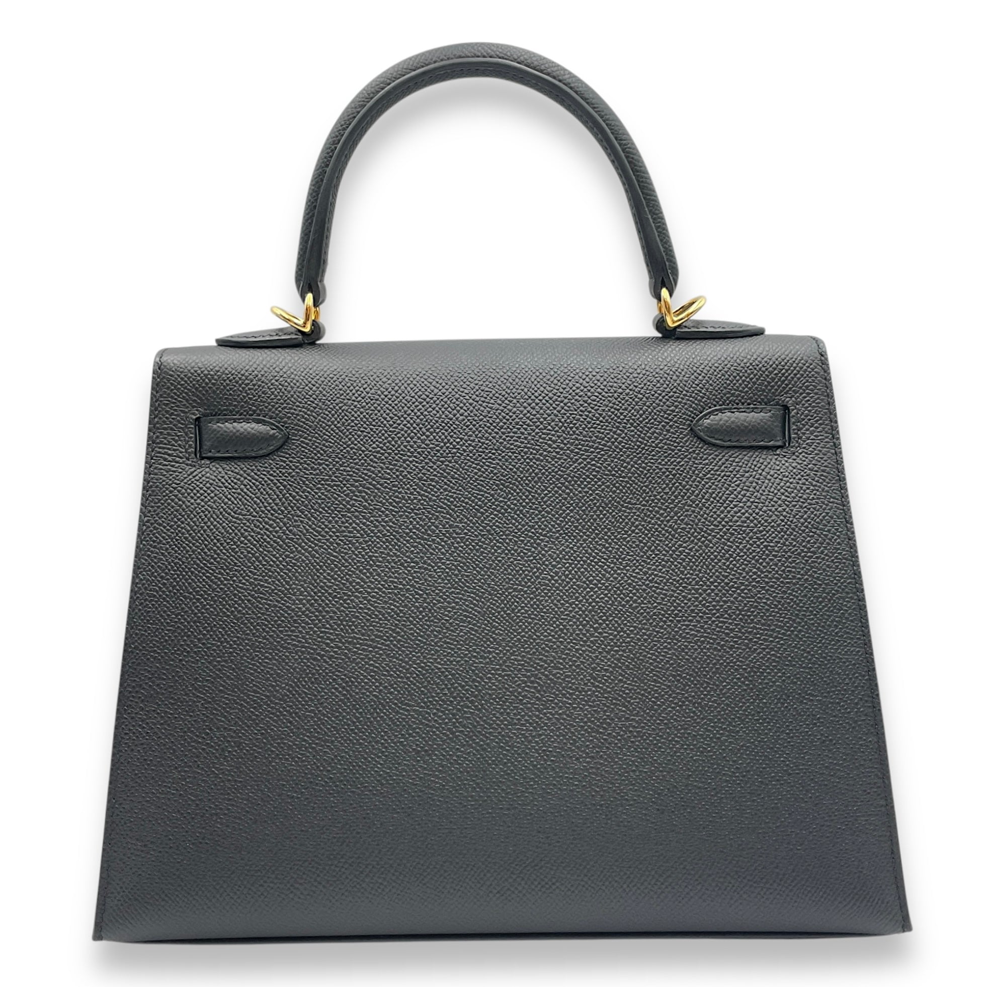 Sellier Kelly 25 Black in Epsom, Gold hardware