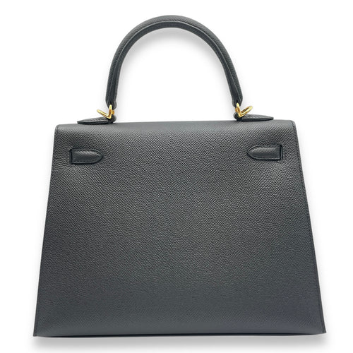 Sellier Kelly 25 Black in Epsom, Gold hardware