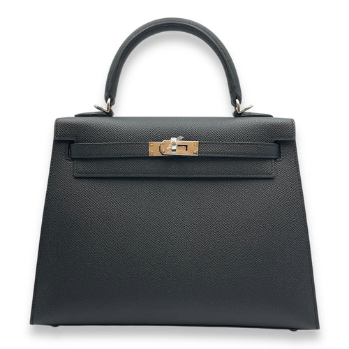 Sellier Kelly 25 Black in Epsom, Palladium hardware