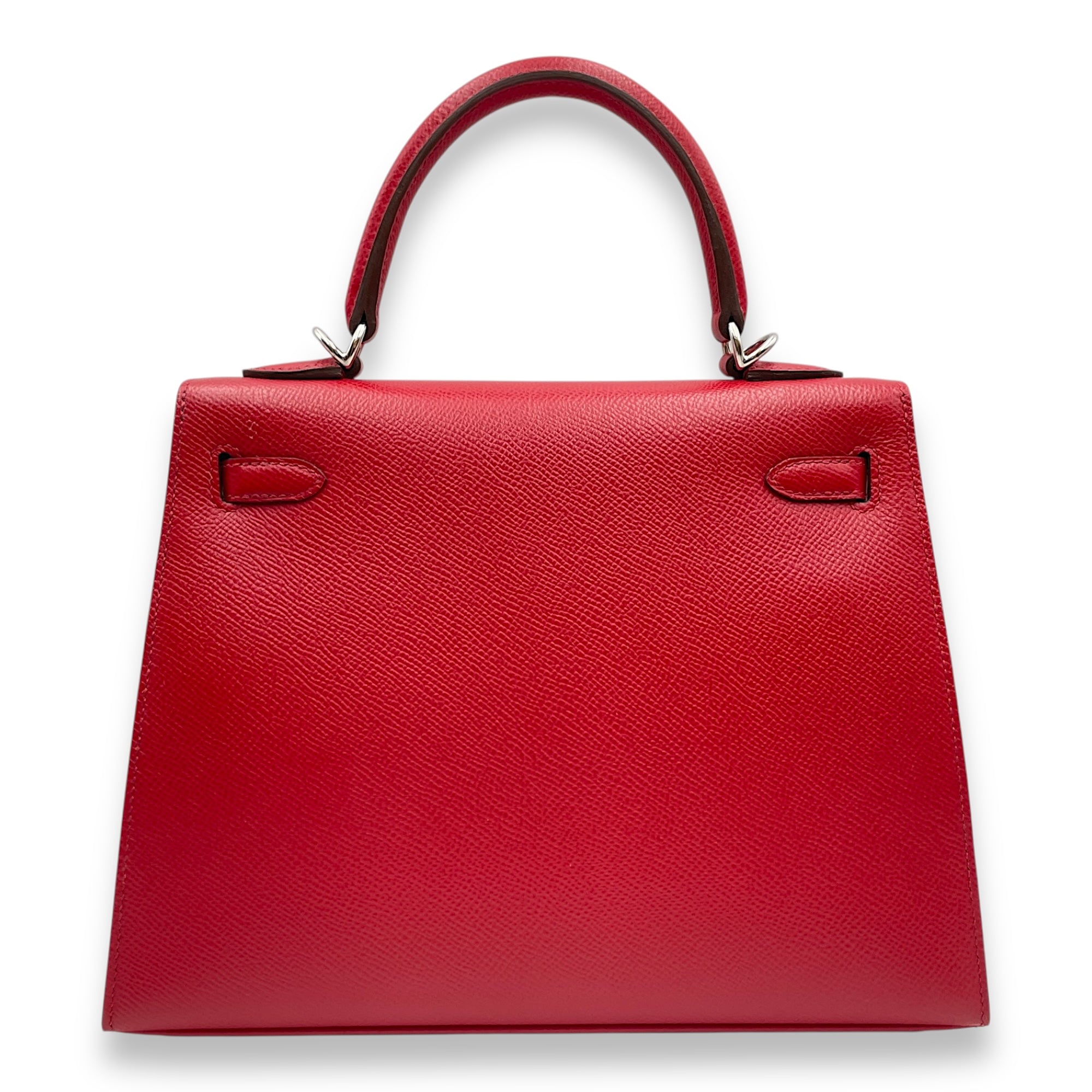 Sellier Kelly 25 Rouge Piment in Epsom, Palladium hardware