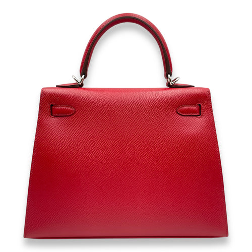 Sellier Kelly 25 Rouge Piment in Epsom, Palladium hardware