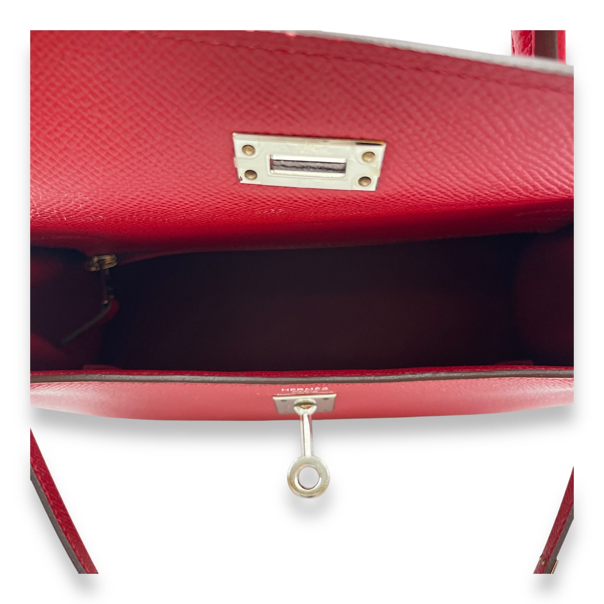Sellier Kelly 25 Rouge Piment in Epsom, Palladium hardware
