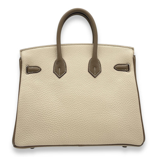 HSS Birkin 25 Craie/Etoupe in Togo, Brushed Palladium hardware