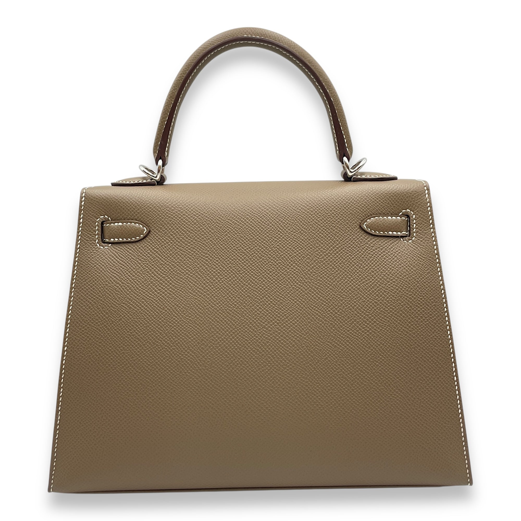 Sellier Kelly 25 Etoupe in Epsom, Palladium hardware