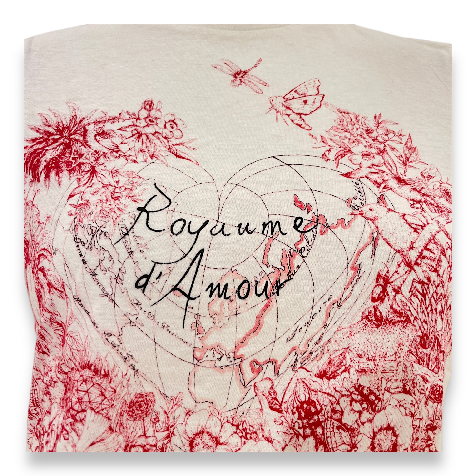 Floral Heart Graphic T-Shirt XS White Ready-to Wear in Cotton