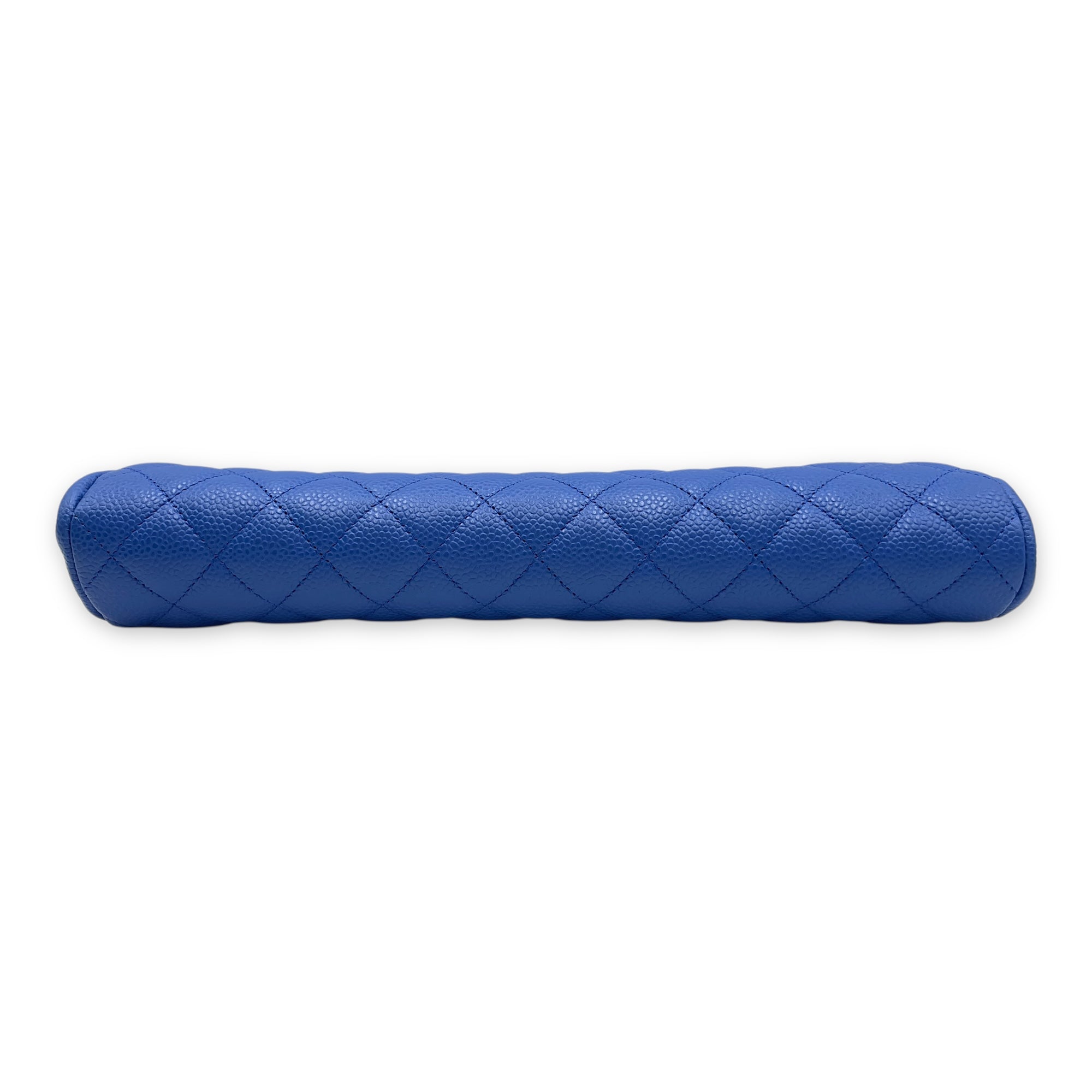Timeless Blue Clutch in Caviar Leather, Ruthenium hardware